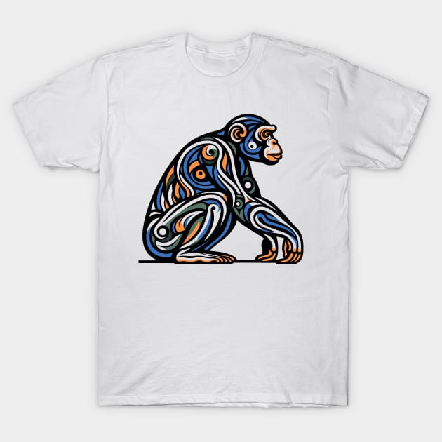 Pop art monkey illustration. cubism illustration of monkey T-Shirt by gblackid